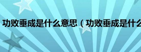 功败垂成是什么意思（功败垂成是什么意思）