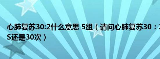 心肺复苏30:2什么意思 5组（请问心肺复苏30：230是指30S还是30次）