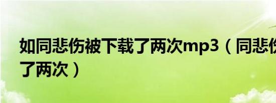 如同悲伤被下载了两次mp3（同悲伤被下载了两次）