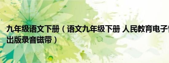 九年级语文下册（语文九年级下册 人民教育电子音像出版社出版录音磁带）