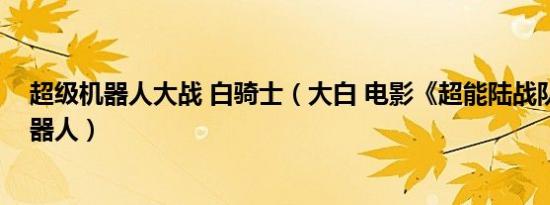 超级机器人大战 白骑士（大白 电影《超能陆战队》中的机器人）