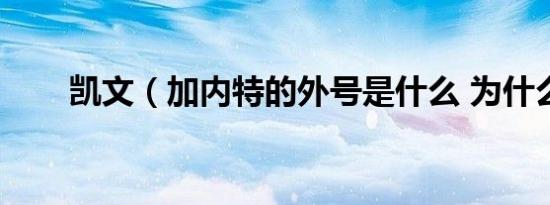 凯文（加内特的外号是什么 为什么）