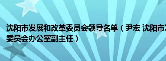 沈阳市发展和改革委员会领导名单（尹宏 沈阳市发展和改革委员会办公室副主任）