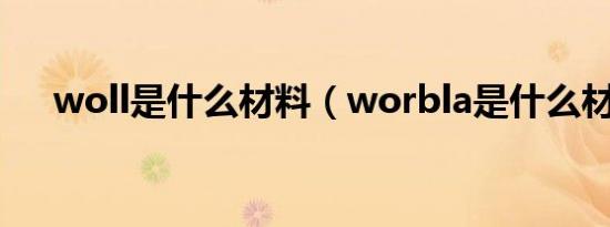 woll是什么材料（worbla是什么材料）