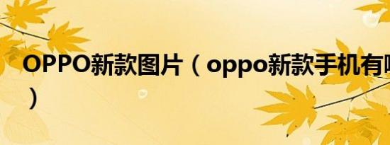 OPPO新款图片（oppo新款手机有哪些图片）