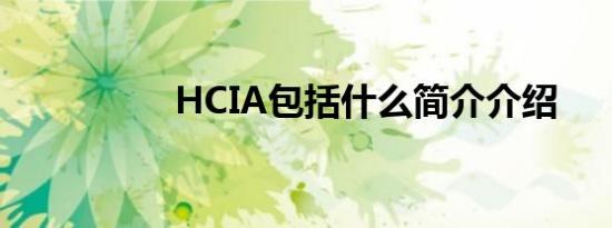 HCIA包括什么简介介绍