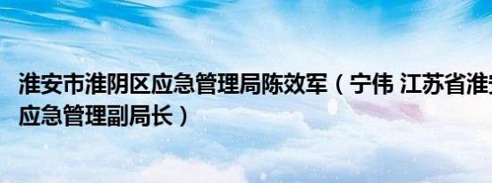 淮安市淮阴区应急管理局陈效军（宁伟 江苏省淮安市淮阴区应急管理副局长）