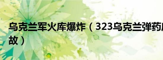 乌克兰军火库爆炸（323乌克兰弹药库爆炸事故）