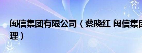 闽信集团有限公司（蔡晓红 闽信集团副总经理）