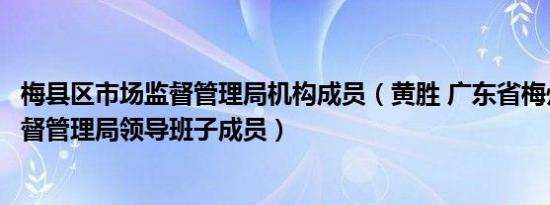 梅县区市场监督管理局机构成员（黄胜 广东省梅州市市场监督管理局领导班子成员）