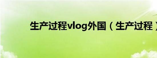 生产过程vlog外国（生产过程）