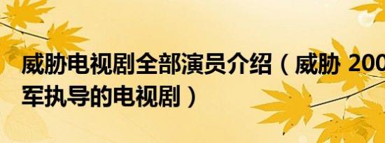 威胁电视剧全部演员介绍（威胁 2001年陈国军执导的电视剧）