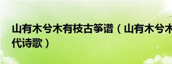 山有木兮木有枝古筝谱（山有木兮木有枝 古代诗歌）