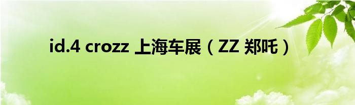 id.4 crozz 上海车展（ZZ 郑吒）