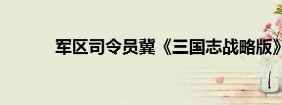 军区司令员冀《三国志战略版》