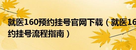 就医160预约挂号官网下载（就医160网上预约挂号流程指南）