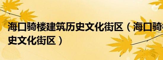 海口骑楼建筑历史文化街区（海口骑楼建筑历史文化街区）