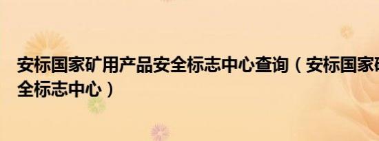 安标国家矿用产品安全标志中心查询（安标国家矿用产品安全标志中心）