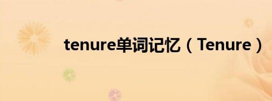 tenure单词记忆（Tenure）