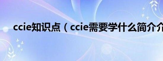 ccie知识点（ccie需要学什么简介介绍）