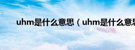 uhm是什么意思（uhm是什么意思）