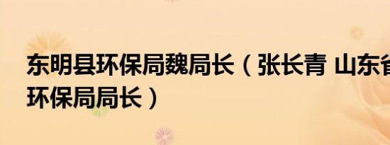 东明县环保局魏局长（张长青 山东省东明原环保局局长）