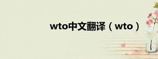 wto中文翻译（wto）