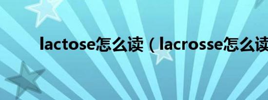 lactose怎么读（lacrosse怎么读）