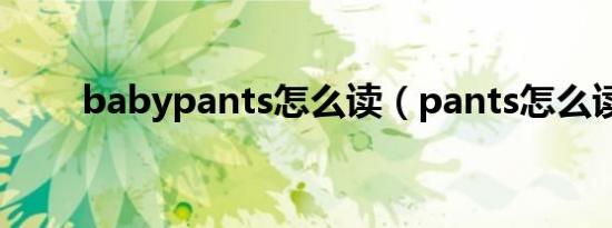 babypants怎么读（pants怎么读）