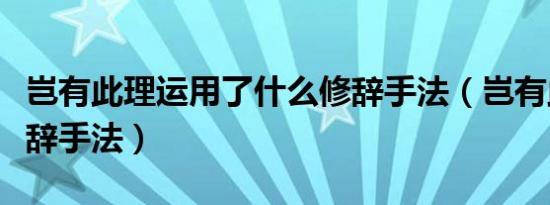 岂有此理运用了什么修辞手法（岂有此理的修辞手法）