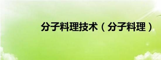 分子料理技术（分子料理）