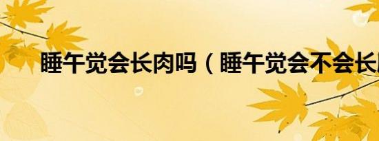 睡午觉会长肉吗（睡午觉会不会长胖）