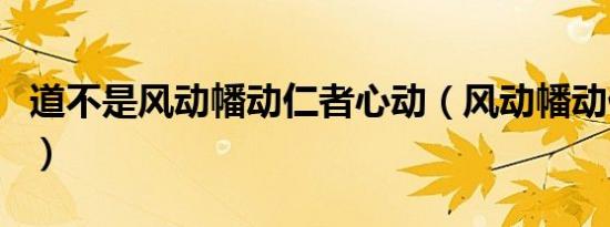 道不是风动幡动仁者心动（风动幡动仁者心动）