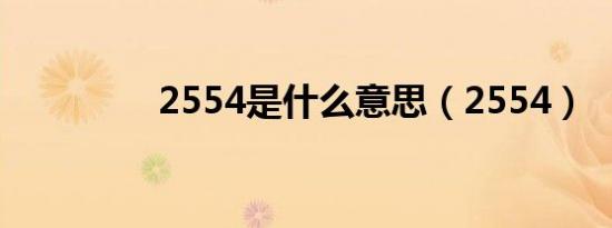 2554是什么意思（2554）