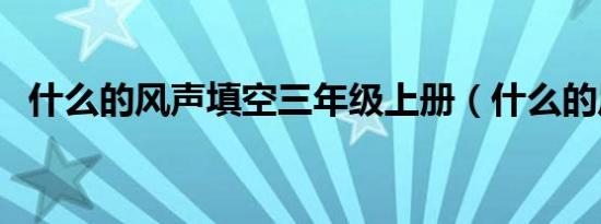 什么的风声填空三年级上册（什么的风声）