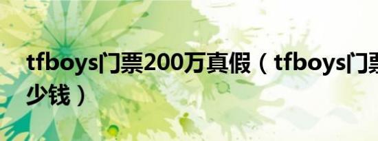 tfboys门票200万真假（tfboys门票一般多少钱）