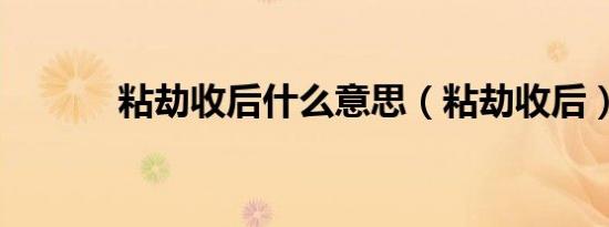 粘劫收后什么意思（粘劫收后）