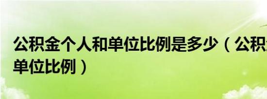 公积金个人和单位比例是多少（公积金个人和单位比例）