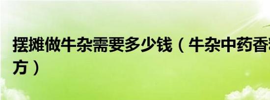 摆摊做牛杂需要多少钱（牛杂中药香料绝密配方）