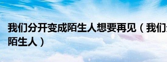 我们分开变成陌生人想要再见（我们分开变成陌生人）