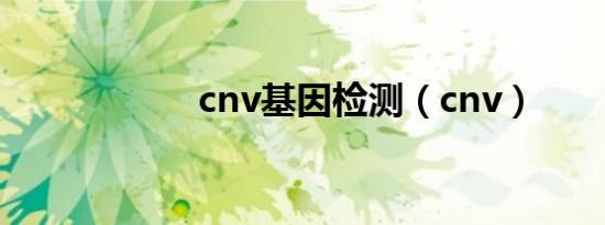 cnv基因检测（cnv）