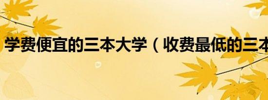 学费便宜的三本大学（收费最低的三本大学）