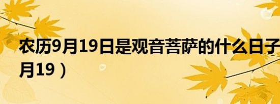 农历9月19日是观音菩萨的什么日子（农历9月19）