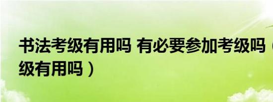 书法考级有用吗 有必要参加考级吗（书法考级有用吗）