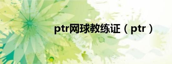 ptr网球教练证（ptr）