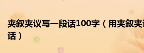 夹叙夹议写一段话100字（用夹叙夹议写一段话）