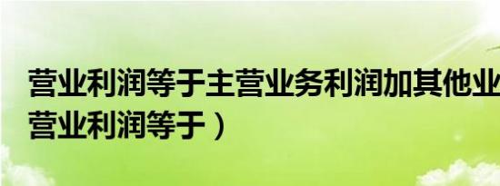 营业利润等于主营业务利润加其他业务利润（营业利润等于）