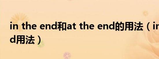 in the end和at the end的用法（in the end用法）