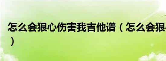 怎么会狠心伤害我吉他谱（怎么会狠心伤害我）