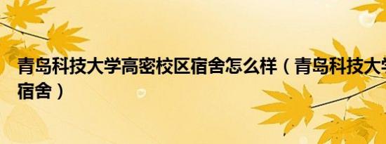 青岛科技大学高密校区宿舍怎么样（青岛科技大学高密校区宿舍）